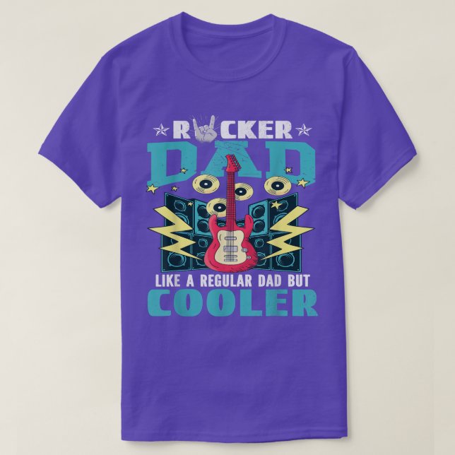 Camiseta A Un Padre Rocker Le Gusta Un Papá Regular Pero Má (Diseño del anverso)