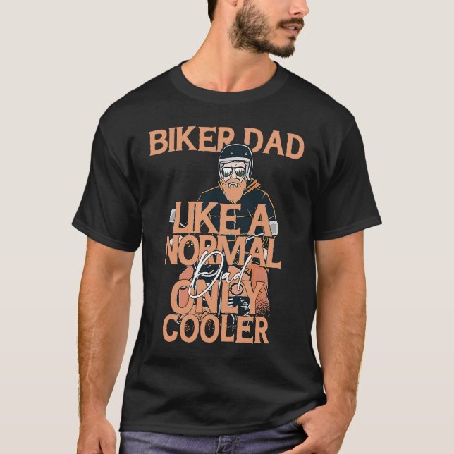 Camiseta A Un Papá Biker Le Gusta La Motocicleta De Guay Só (Anverso)