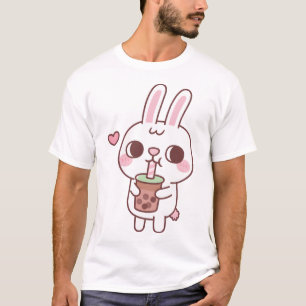 Camiseta A un pequeño conejo blanco le encanta beber té de 
