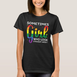 Camiseta A veces Chica que luce recto color de orgullo