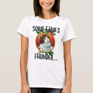 Camiseta A veces me pregunto...gato gracioso mirando