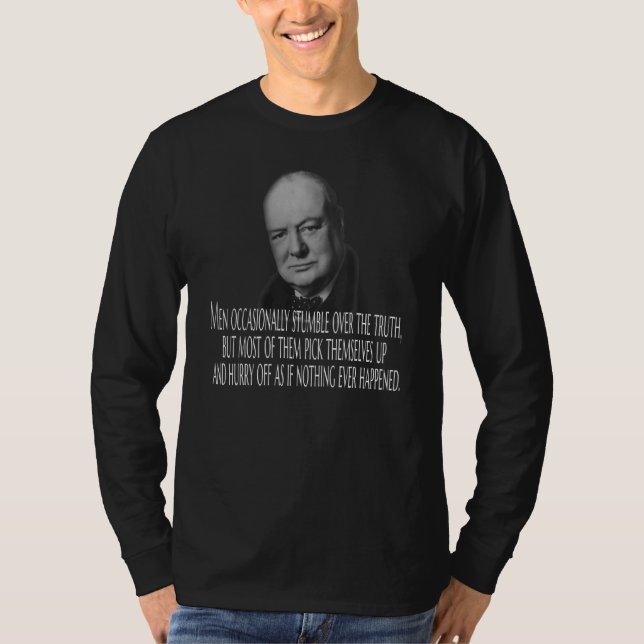 Camiseta A Veces, Winston Churchill tropieza con la verdad (Anverso)