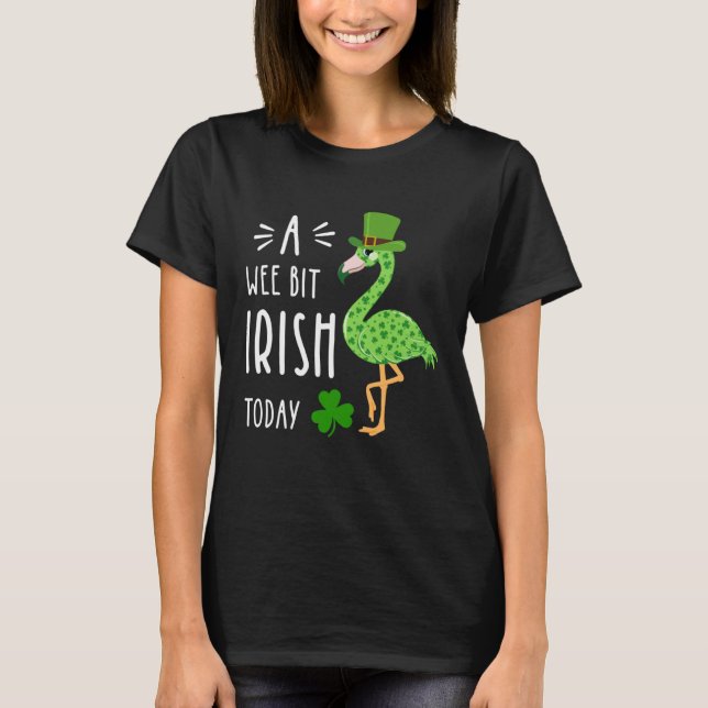 Camiseta A Wee Bit Irish Today Flamingo Leprechaun St Patty (Anverso)