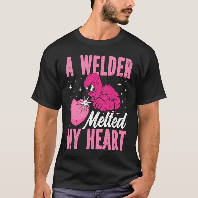Camiseta A Welder Melted My Heart Welding Mask  1 (Anverso)