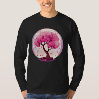 Camiseta A Work of with a Geometric Cherry Blossom Tree