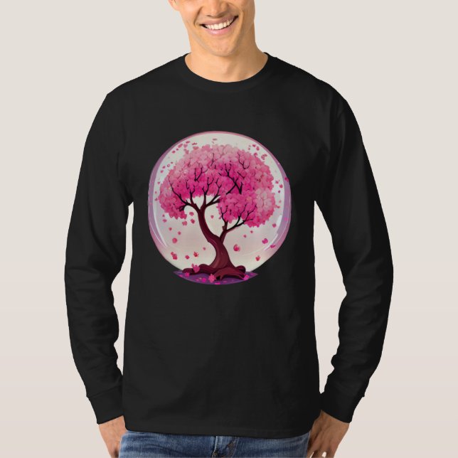 Camiseta A Work of with a Geometric Cherry Blossom Tree (Anverso)