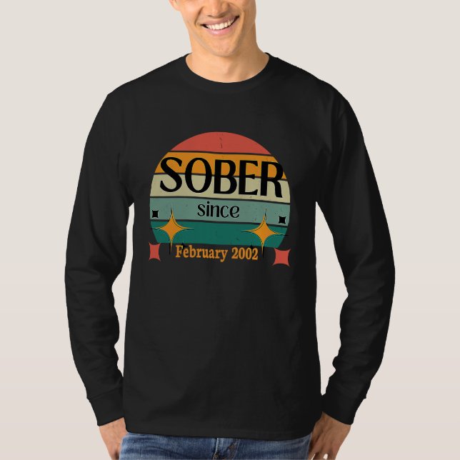 Camiseta AA NA Celebrate Sobriety Since February 2002 Sober (Anverso)