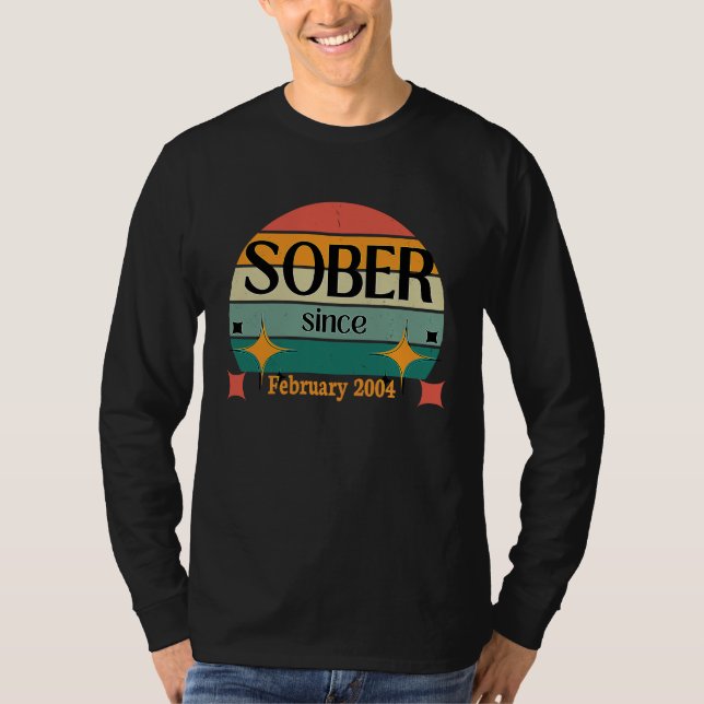 Camiseta AA NA Celebrate Sobriety Since February 2004 Sober (Anverso)