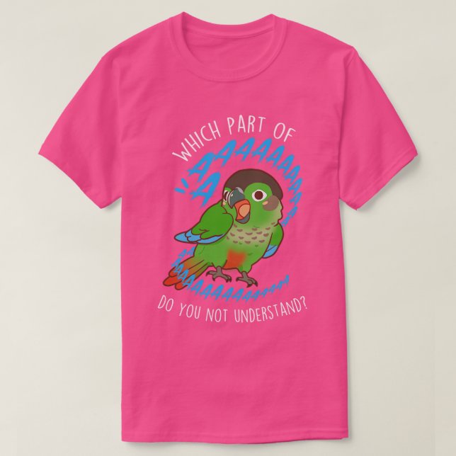 Camiseta Aaaa, el loro negro de Conure (Diseño del anverso)