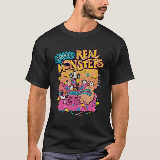 Camiseta Aaahh Real Monsters Classic Retro Poster (Anverso)