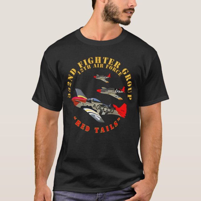 Camiseta AAC - 332nd Fighter Group - 12th AF - Red Tails (Anverso)