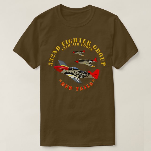 Camiseta AAC 332nd Fighter Group 12th AF Red Tails (Diseño del anverso)