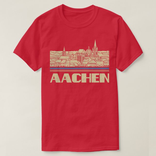 Camiseta Aachen City Gift Alemania City Silhouette Skyline  (Diseño del anverso)