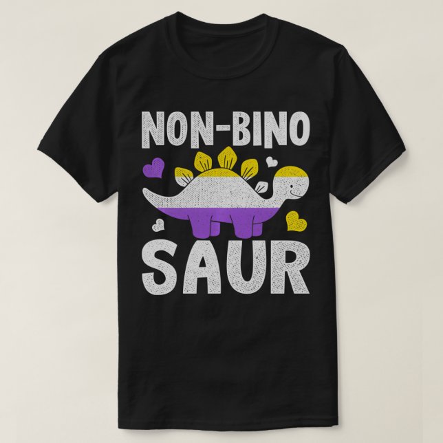 Camiseta Aagender de dinosaurio no binario (Diseño del anverso)