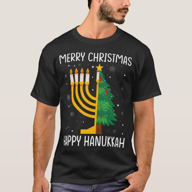 Camiseta Aam Merry Chrismukkah Happy Hanukkah Christmas Tre (Anverso)