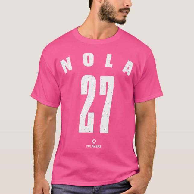 Camiseta Aaron Nola 27 Mlbpa Philadelphia Baseball Major Le (Anverso)