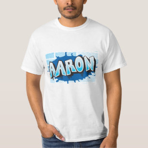 Camiseta Aaron Your Graffiti Name Background Brick Wall T-S