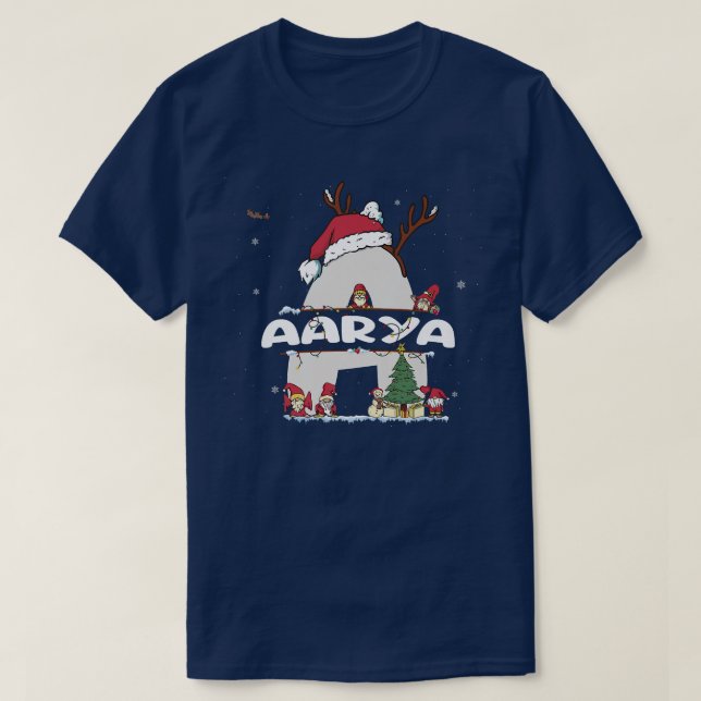 Camiseta Aarya Christmasw Aarya Name for funny Xmas  (Diseño del anverso)