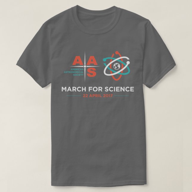 Camiseta AAS + Marzo para la ciencia; Gris oscuro (Diseño del anverso)