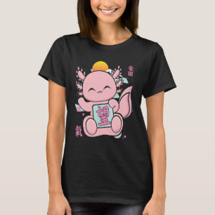 Camiseta Aaxolotl estético japonés suave con esperanza kanj