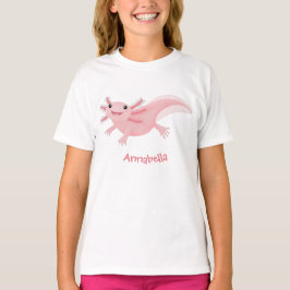Camiseta Aaxolotl lindo rosa feliz