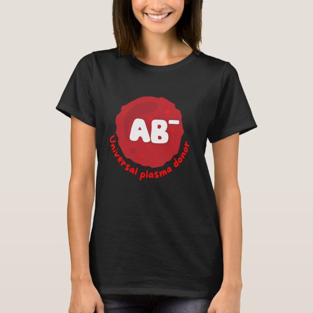 Camiseta AB-, donante universal de plasma, donante de sangr (Anverso)