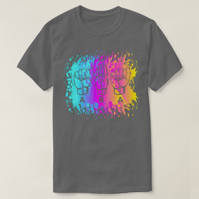 Camiseta aba asl paint splatter (Diseño del anverso)