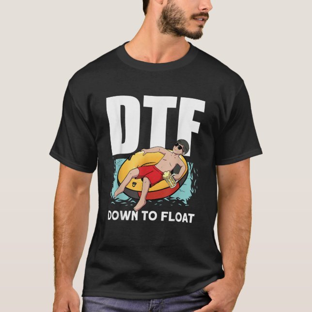 Camiseta Abajo a flotar río flotando (Anverso)