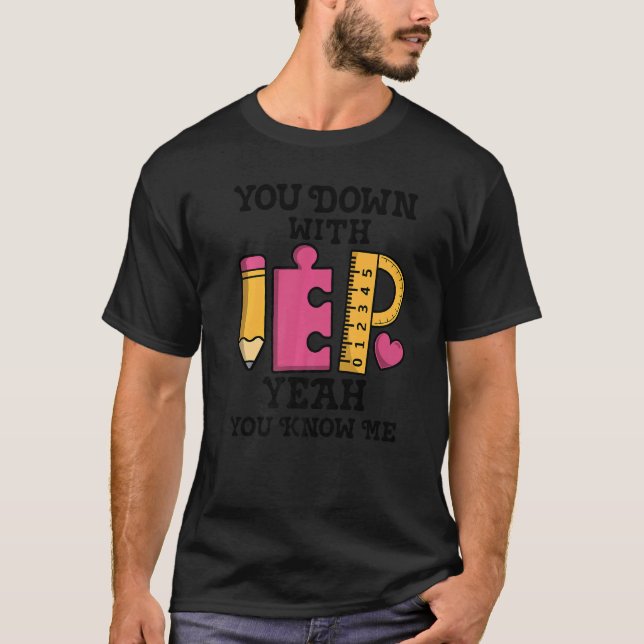 Camiseta Abajo con la educación especial del profesor de ed (Anverso)
