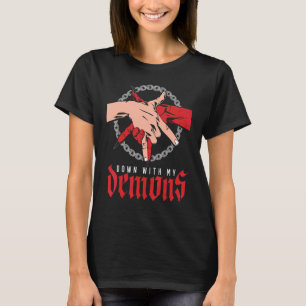Camiseta Abajo Con Mi Humor Estético De Trato De Demonios