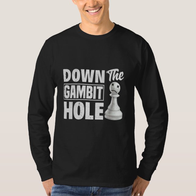 Camiseta Abajo el Jaque de ajedrez de Gambit Hole Reina (Anverso)