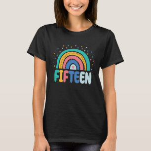 Camiseta Abanico Arcoíris Cumpleaños 15 Años Chicas 15 Años