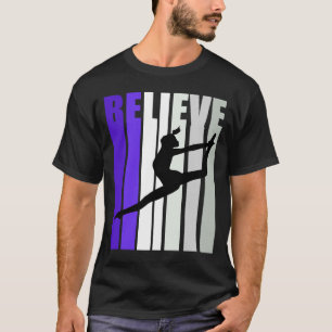 Camiseta Abanico de baile de chicas motivacionales retro pú