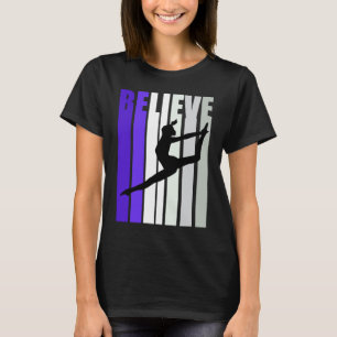 Camiseta Abanico de baile de chicas motivacionales retro pú