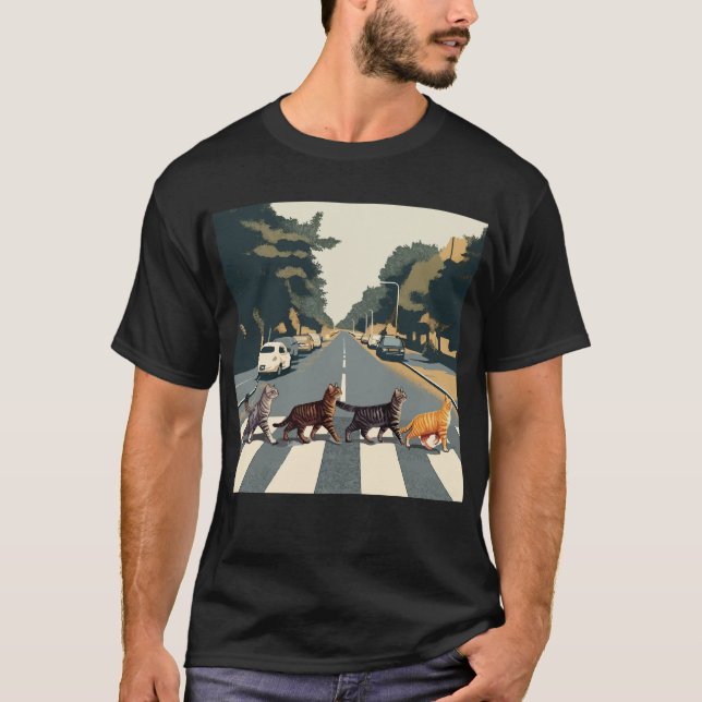 Camiseta Abbey Road cat (Anverso)