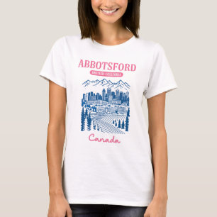 Camiseta Abbotsford BC Canadá Arte de Ciudad con Cielo Past