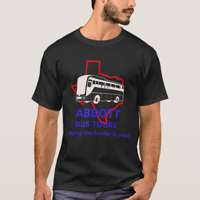Camiseta Abbott Bus Tours trayendo la frontera a tu sátira (Anverso)