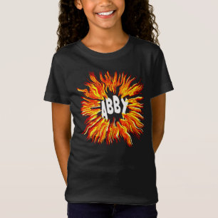 Camiseta Abby Name Star en llamas