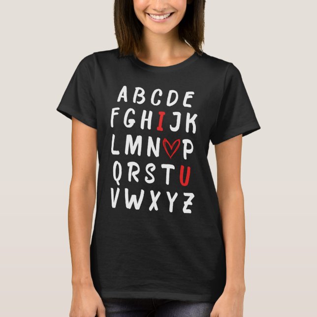 Camiseta ABC Alphabet Happy Valentine Day Love Heart Lovi (Anverso)