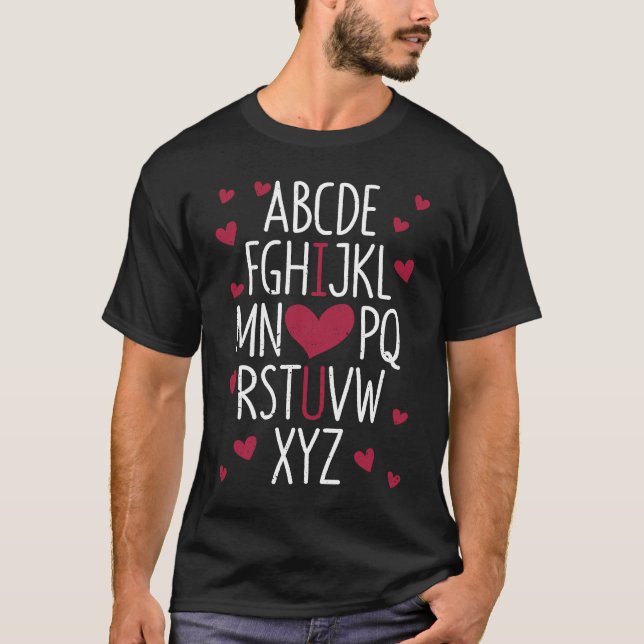 Camiseta ABC Alphabet I Love You English Teacher Valentine' (Anverso)