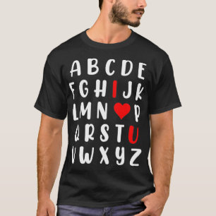 Camiseta Abc Alphabet I Love You English Teachers Valentine