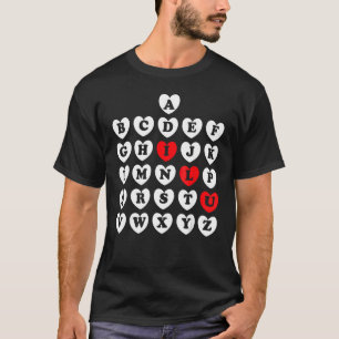 Camiseta Abc Alphabet Teacher de Inglés Valentine S Day Abc