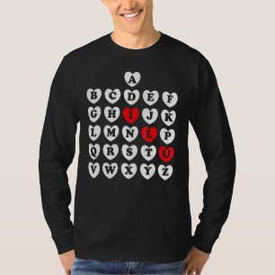 Camiseta Abc Alphabet Teacher de Inglés Valentine S Day Abc