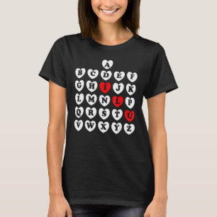 Camiseta Abc Alphabet Teacher de Inglés Valentine S Day Abc