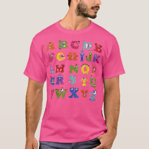 Camiseta ABC Cute Monster Alphabet Halloween Teacher Costum