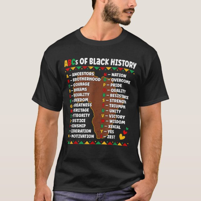 Camiseta ABC de la historia negra (Anverso)