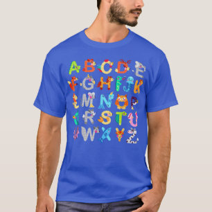 Camiseta ABC de los animales alfabetos aprendiendo a enseña
