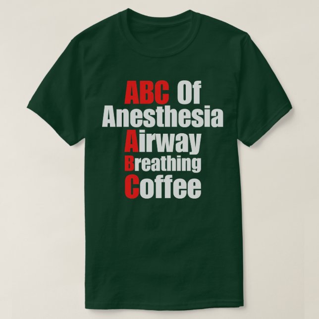 Camiseta ABC Del Café Respirante De La Anestesia Airway (Diseño del anverso)