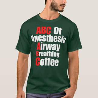 Camiseta ABC Del Café Respirante De La Anestesia Airway