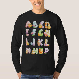Camiseta Abc Easter Alphabet Easter Animals Niños Té Escola